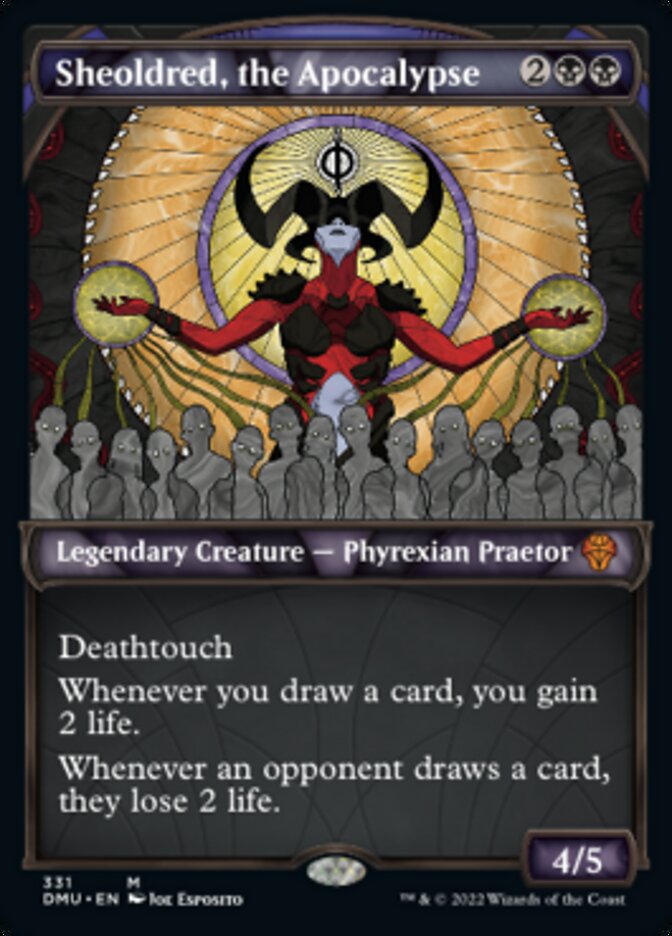 Sheoldred, the Apocalypse (Showcase Textured) [Dominaria United] MTG Single Magic: The Gathering | Red Claw Gaming