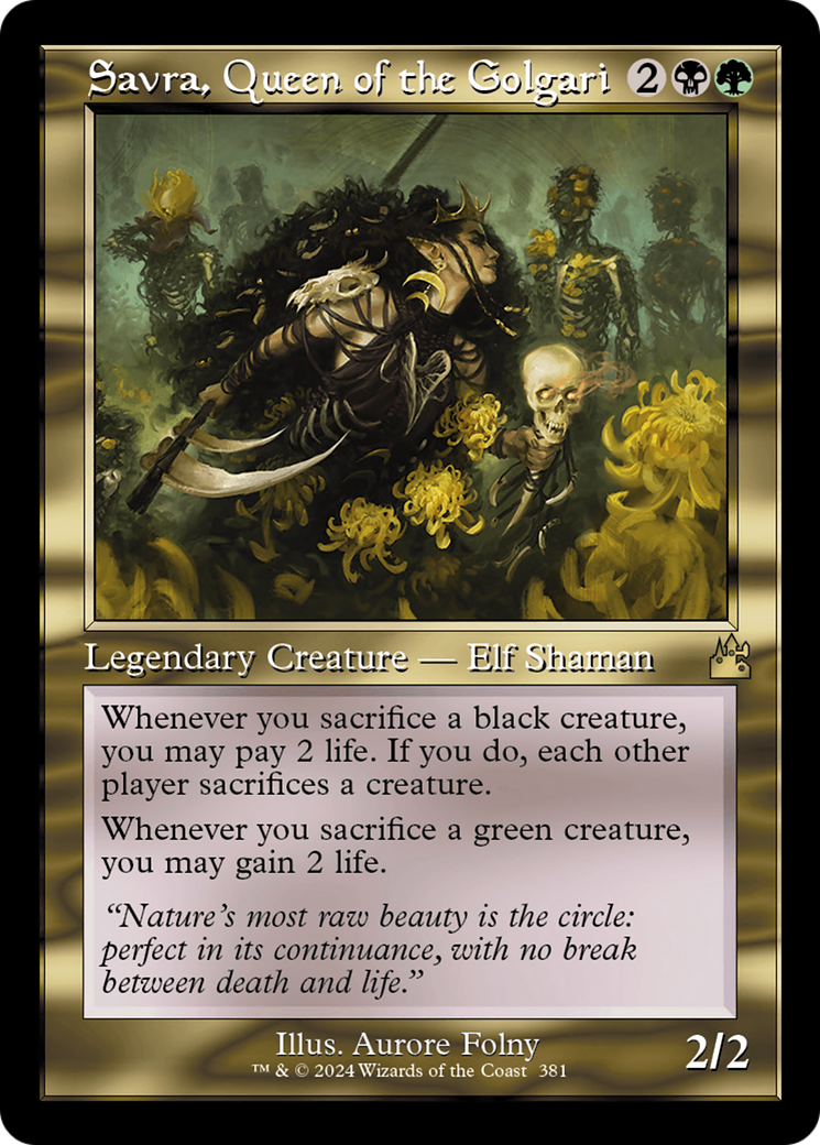 Savra, Queen of the Golgari (Retro Frame) [Ravnica Remastered] MTG Single Magic: The Gathering | Red Claw Gaming