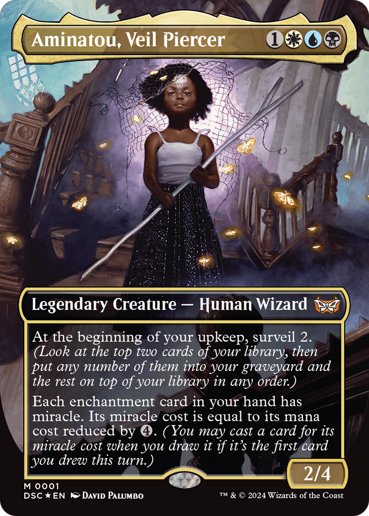 Aminatou, Veil Piercer (Borderless) [Duskmourn: House of Horror Commander] MTG Single Magic: The Gathering | Red Claw Gaming