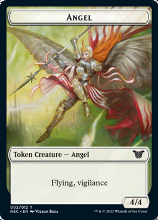 Angel // Elephant Double-Sided Token [Kamigawa: Neon Dynasty Commander Tokens] MTG Single Magic: The Gathering | Red Claw Gaming