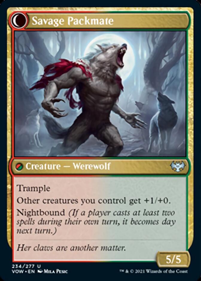Child of the Pack // Savage Packmate [Innistrad: Crimson Vow] MTG Single Magic: The Gathering | Red Claw Gaming