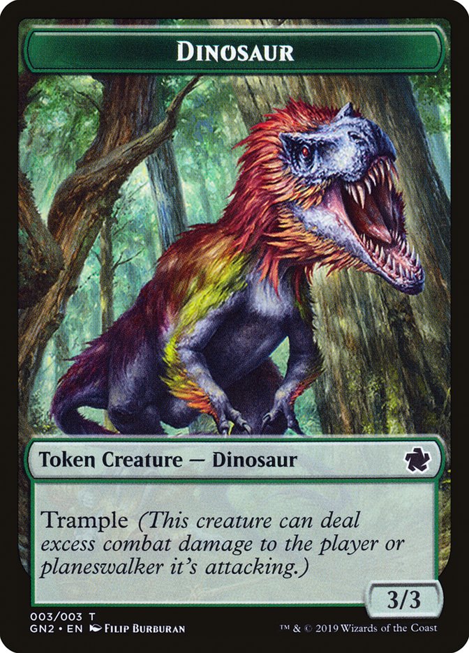 Dragon // Dinosaur Double-Sided Token [Game Night 2019 Tokens] MTG Single Magic: The Gathering | Red Claw Gaming