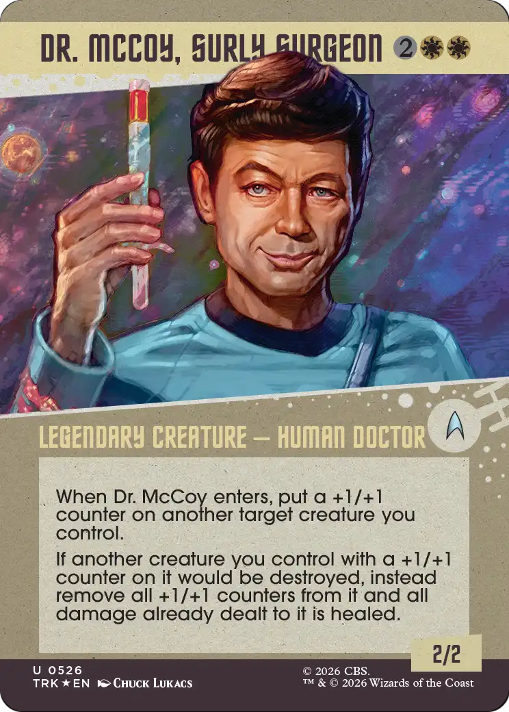 Dr. McCoy, Surly Surgeon (Showcase) (Surge Foil) [Star Trek] MTG Single Magic: The Gathering | Red Claw Gaming