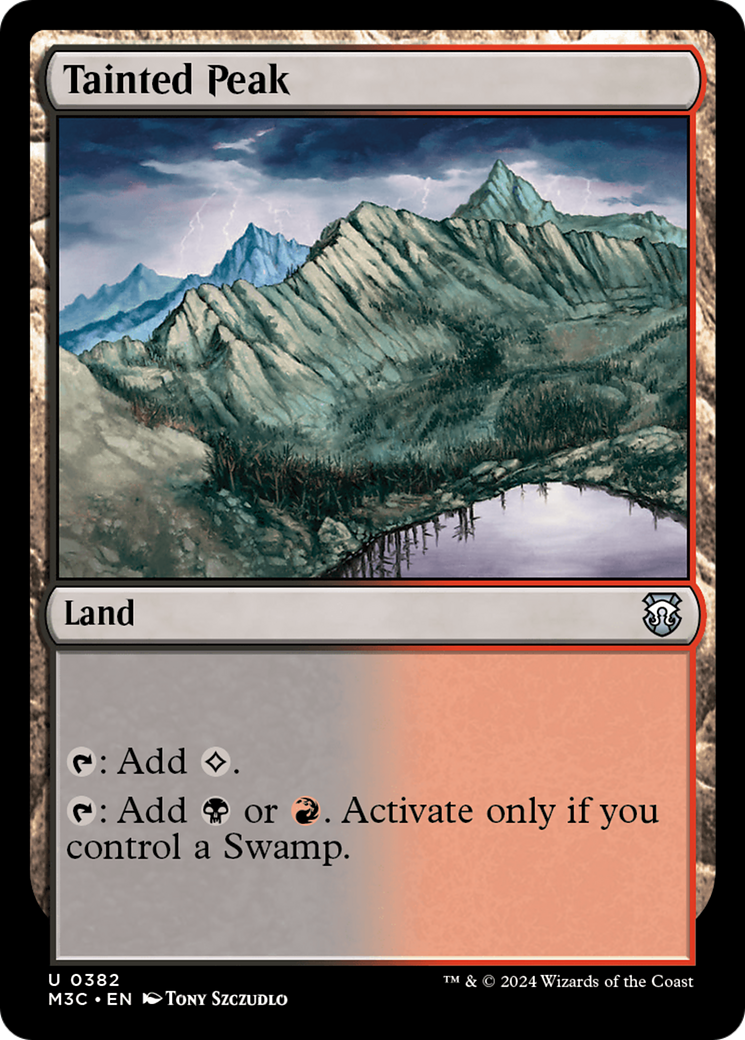 Tainted Peak (Ripple Foil) [Modern Horizons 3 Commander] MTG Single Magic: The Gathering | Red Claw Gaming