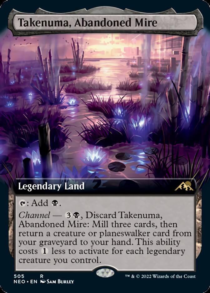 Takenuma, Abandoned Mire (Extended Art) [Kamigawa: Neon Dynasty] MTG Single Magic: The Gathering    | Red Claw Gaming