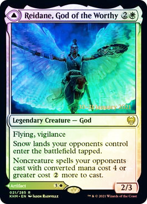 Reidane, God of the Worthy // Valkmira, Protector's Shield [Kaldheim Prerelease Promos] MTG Single Magic: The Gathering | Red Claw Gaming