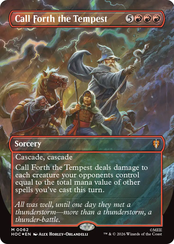 Call Forth the Tempest (Borderless) (Surge Foil) [The Hobbit: Eternal-Legal] MTG Single Magic: The Gathering | Red Claw Gaming