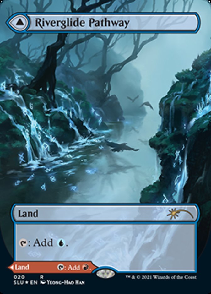 Riverglide Pathway // Lavaglide Pathway (Borderless) [Secret Lair: Ultimate Edition] MTG Single Magic: The Gathering | Red Claw Gaming