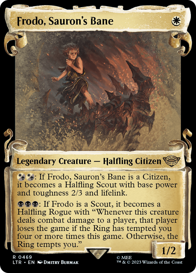 Frodo, Sauron's Bane [The Lord of the Rings: Tales of Middle-Earth Showcase Scrolls] MTG Single Magic: The Gathering | Red Claw Gaming