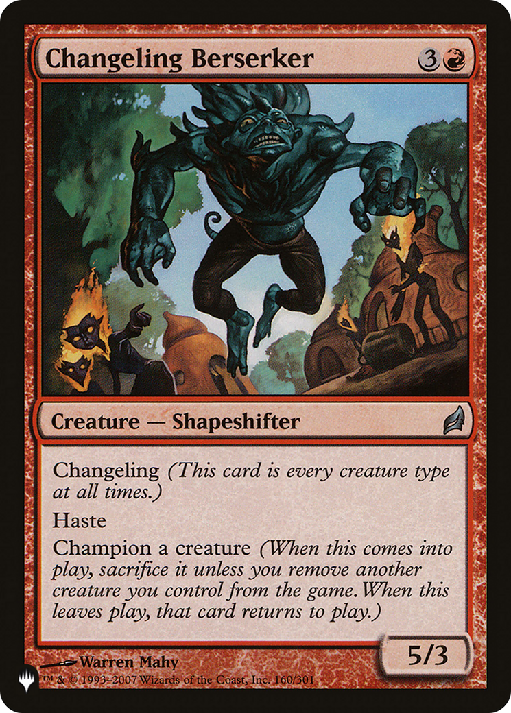 Changeling Berserker [The List] MTG Single Magic: The Gathering | Red Claw Gaming