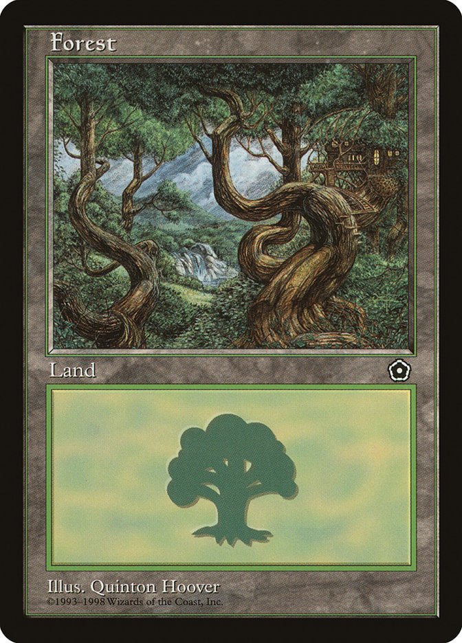 Forest (Treehouse on Right / Green Signature) [Portal Second Age] MTG Single Magic: The Gathering | Red Claw Gaming