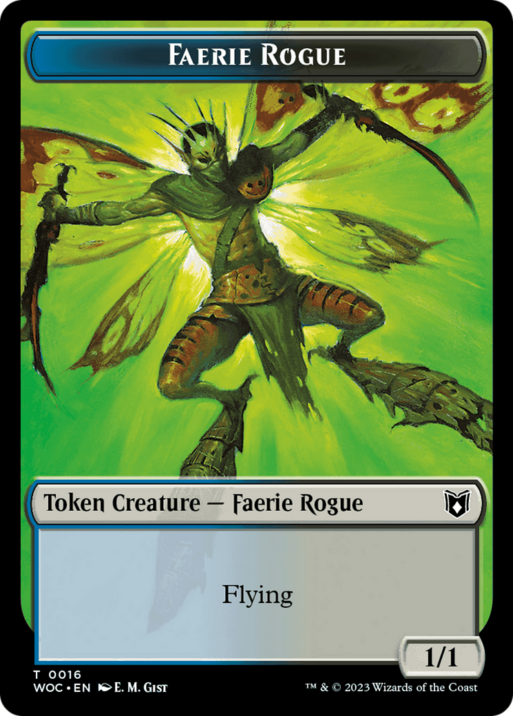 Faerie Rogue // Faerie (0016) Double-Sided Token [Wilds of Eldraine Commander Tokens] MTG Single Magic: The Gathering | Red Claw Gaming