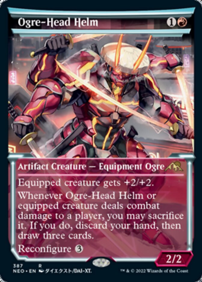Ogre-Head Helm (Showcase Soft Glow) [Kamigawa: Neon Dynasty] MTG Single Magic: The Gathering    | Red Claw Gaming