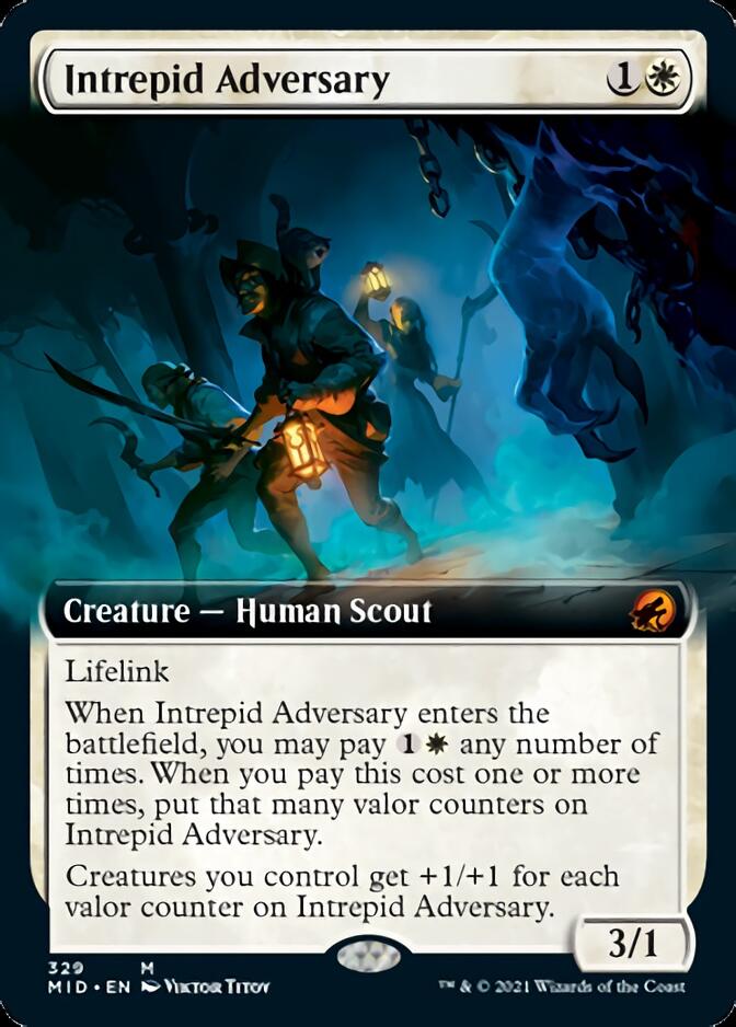 Intrepid Adversary (Extended Art) [Innistrad: Midnight Hunt] MTG Single Magic: The Gathering | Red Claw Gaming