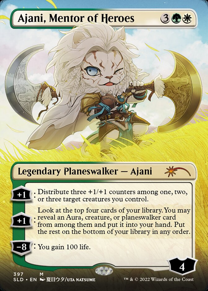 Ajani, Mentor of Heroes (Borderless) [Secret Lair Drop Series] MTG Single Magic: The Gathering | Red Claw Gaming
