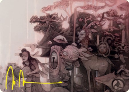 March of Burgeoning Life Art Card (Gold-Stamped Signature) [Kamigawa: Neon Dynasty Art Series] MTG Single Magic: The Gathering | Red Claw Gaming