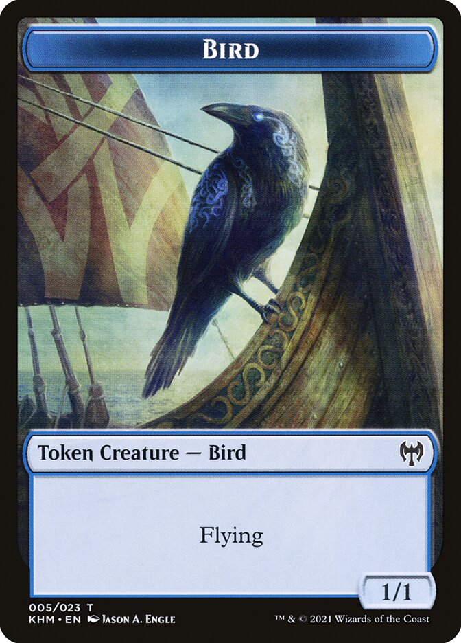 Elf Warrior // Bird Double-Sided Token [Kaldheim Tokens] MTG Single Magic: The Gathering | Red Claw Gaming