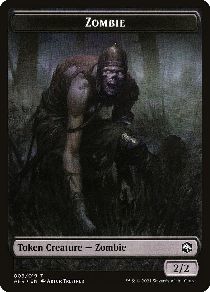 Wolf // Zombie Double-Sided Token [Dungeons & Dragons: Adventures in the Forgotten Realms Tokens] MTG Single Magic: The Gathering    | Red Claw Gaming