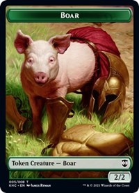 Boar // Spirit Double-Sided Token [Kaldheim Commander Tokens] MTG Single Magic: The Gathering | Red Claw Gaming