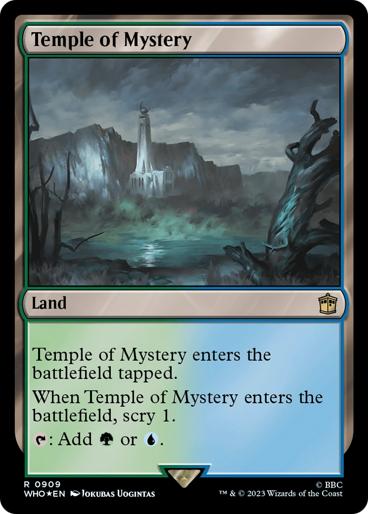 Temple of Mystery (Surge Foil) [Doctor Who] MTG Single Magic: The Gathering | Red Claw Gaming
