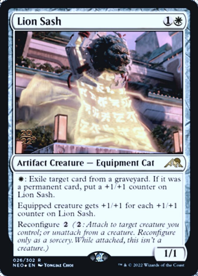 Lion Sash [Kamigawa: Neon Dynasty Prerelease Promos] MTG Single Magic: The Gathering | Red Claw Gaming