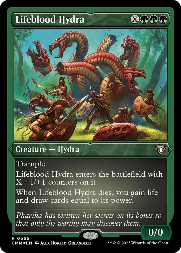 Lifeblood Hydra (Foil Etched) [Commander Masters] MTG Single Magic: The Gathering | Red Claw Gaming