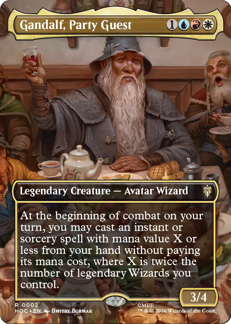 Gandalf, Party Guest (Borderless) [The Hobbit: Eternal-Legal] MTG Single Magic: The Gathering | Red Claw Gaming