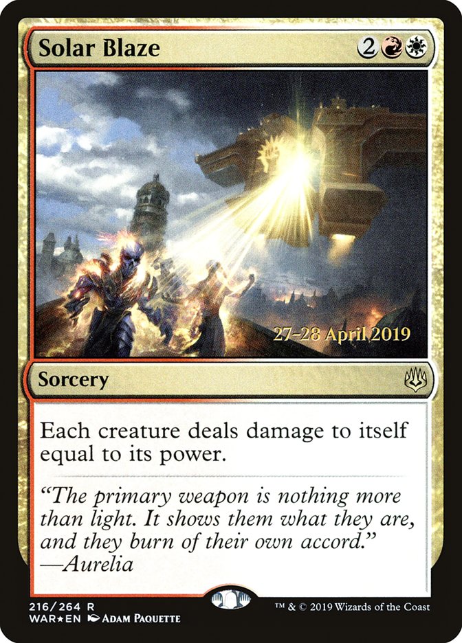 Solar Blaze [War of the Spark Prerelease Promos] MTG Single Magic: The Gathering | Red Claw Gaming