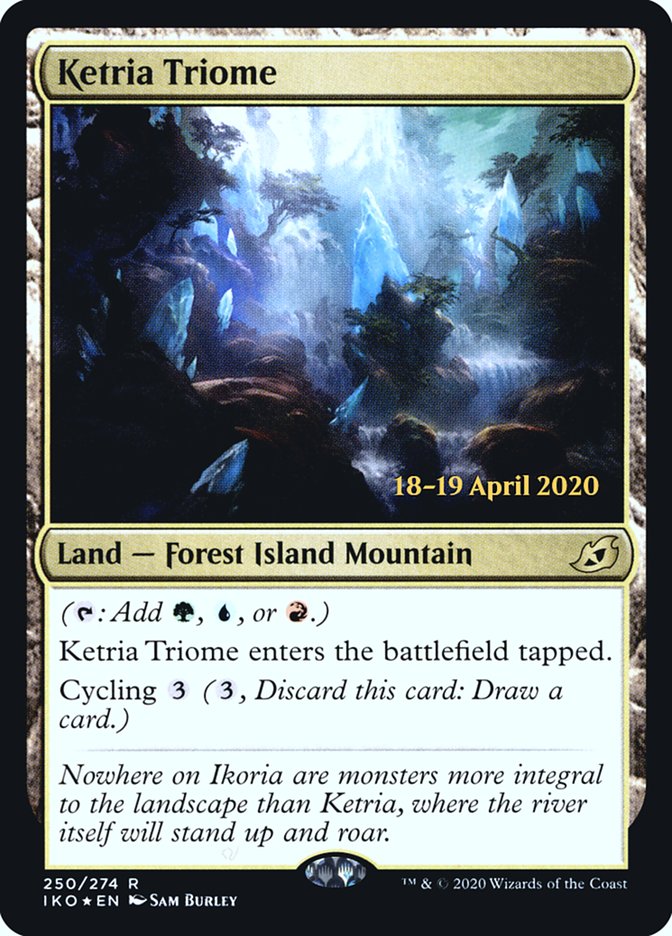 Ketria Triome [Ikoria: Lair of Behemoths Prerelease Promos] MTG Single Magic: The Gathering | Red Claw Gaming