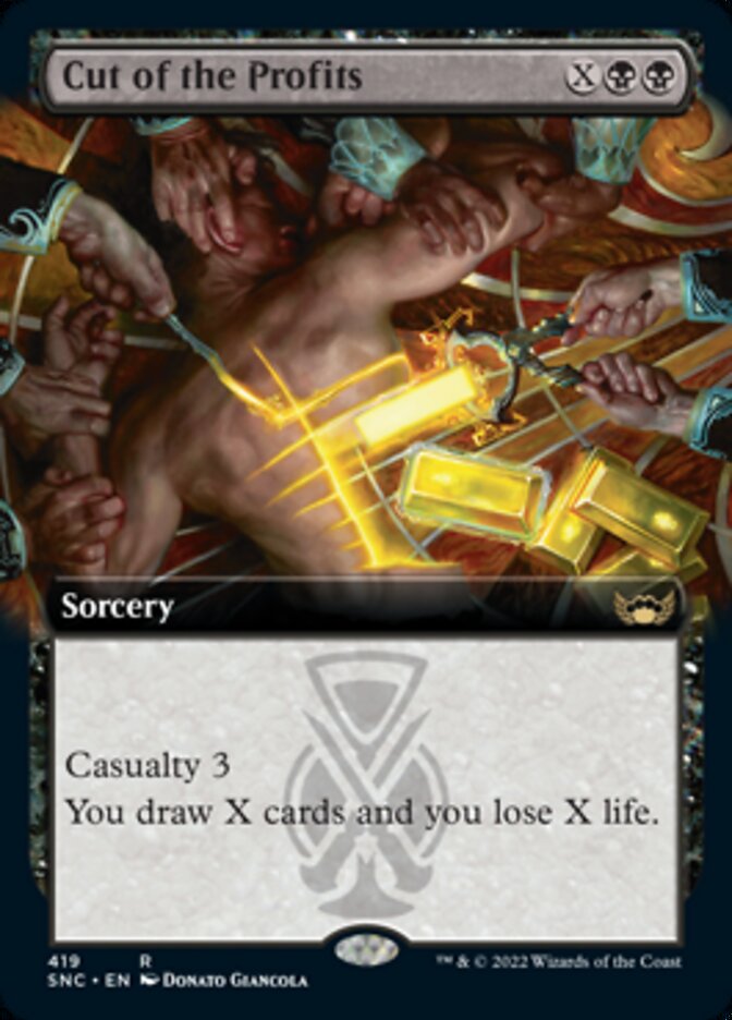 Cut of the Profits (Extended Art) [Streets of New Capenna] MTG Single Magic: The Gathering | Red Claw Gaming