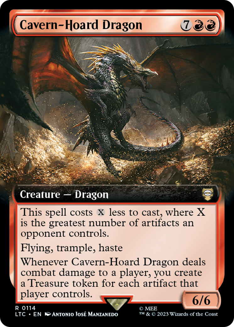 Cavern-Hoard Dragon (Extended Art) [The Lord of the Rings: Tales of Middle-Earth Commander] MTG Single Magic: The Gathering | Red Claw Gaming
