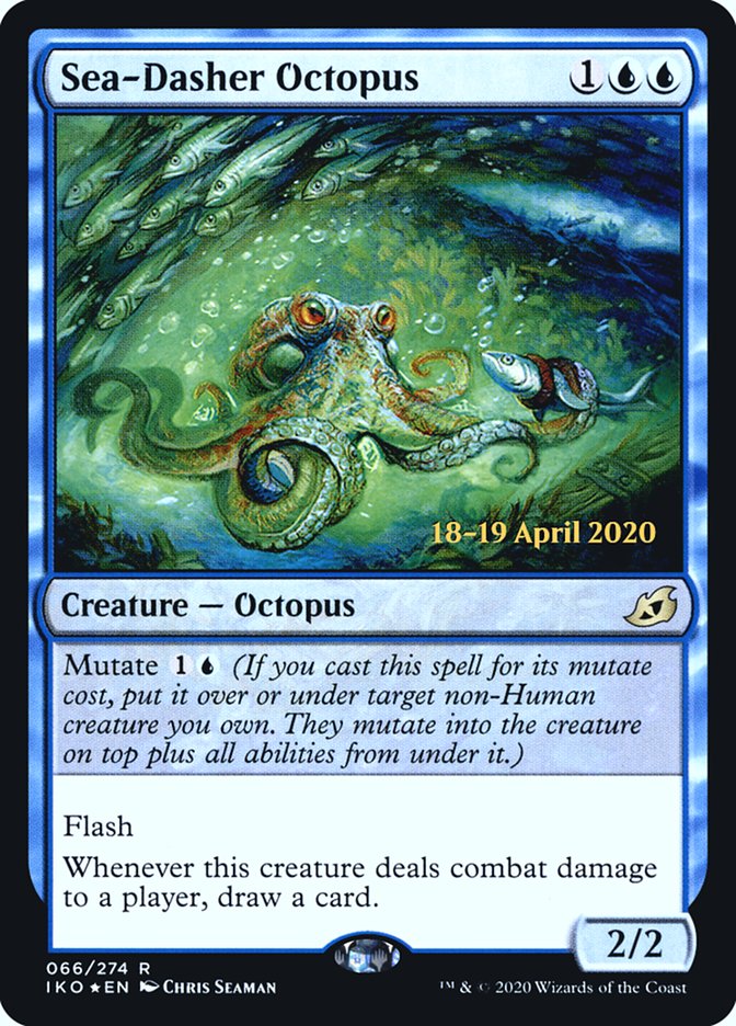 Sea-Dasher Octopus [Ikoria: Lair of Behemoths Prerelease Promos] MTG Single Magic: The Gathering | Red Claw Gaming