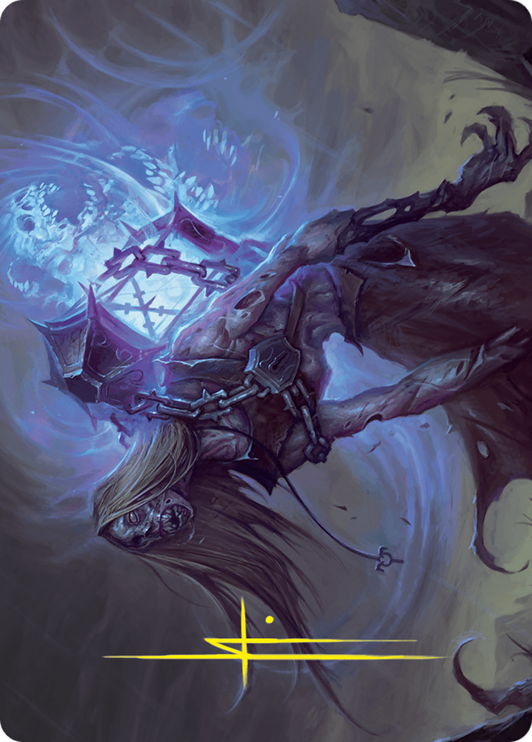 Soul-Shackled Zombie Art Card (9/54) (Gold-Stamped Signature) [Foundations Art Series] MTG Single Magic: The Gathering | Red Claw Gaming