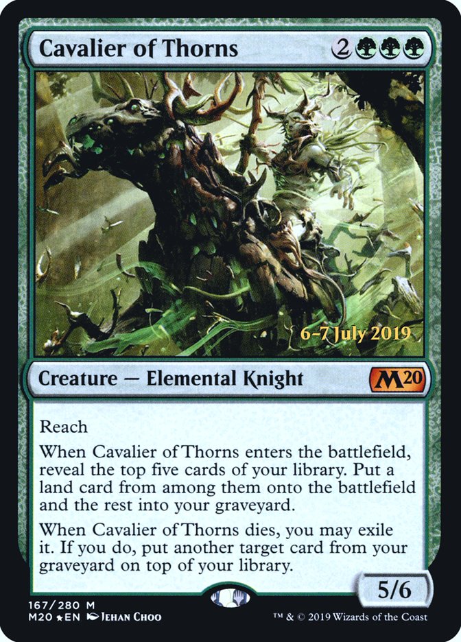 Cavalier of Thorns [Core Set 2020 Prerelease Promos] MTG Single Magic: The Gathering | Red Claw Gaming