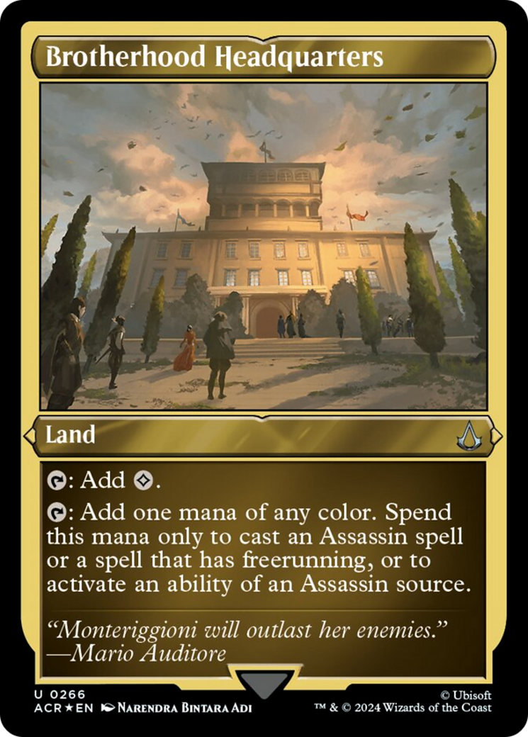 Brotherhood Headquarters (Foil Etched) [Assassin's Creed] MTG Single Magic: The Gathering | Red Claw Gaming