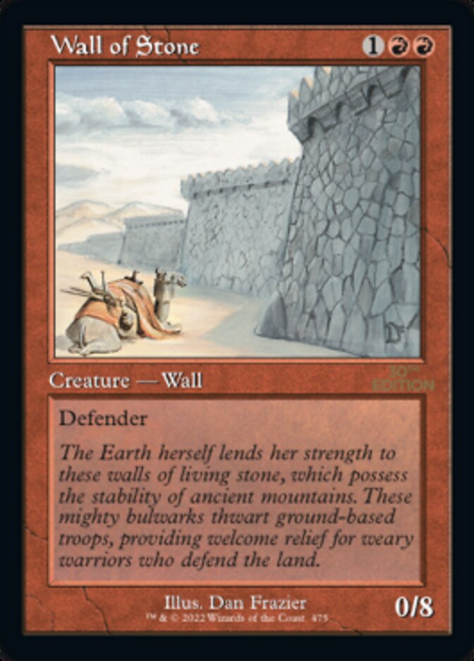 Wall of Stone (Retro) [30th Anniversary Edition] MTG Single Magic: The Gathering | Red Claw Gaming