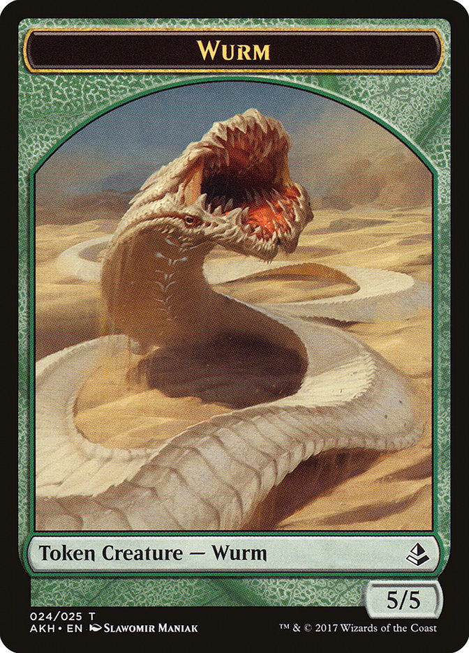Unwavering Initiate // Wurm Double-Sided Token [Amonkhet Tokens] MTG Single Magic: The Gathering | Red Claw Gaming