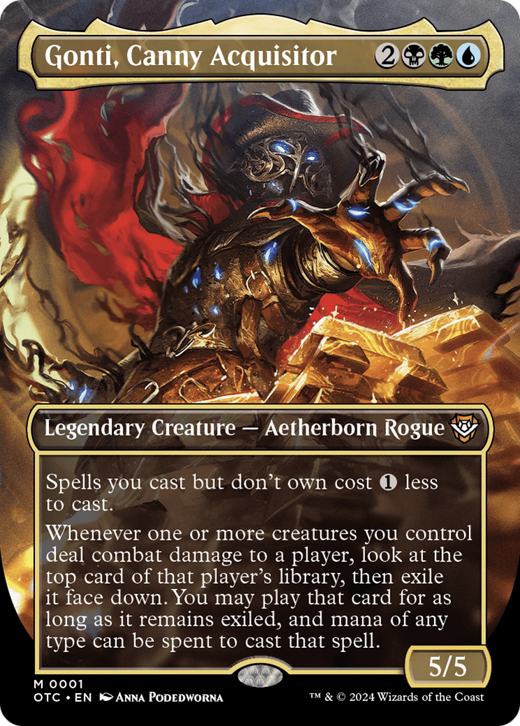 Gonti, Canny Acquisitor (Borderless) [Outlaws of Thunder Junction Commander] MTG Single Magic: The Gathering | Red Claw Gaming