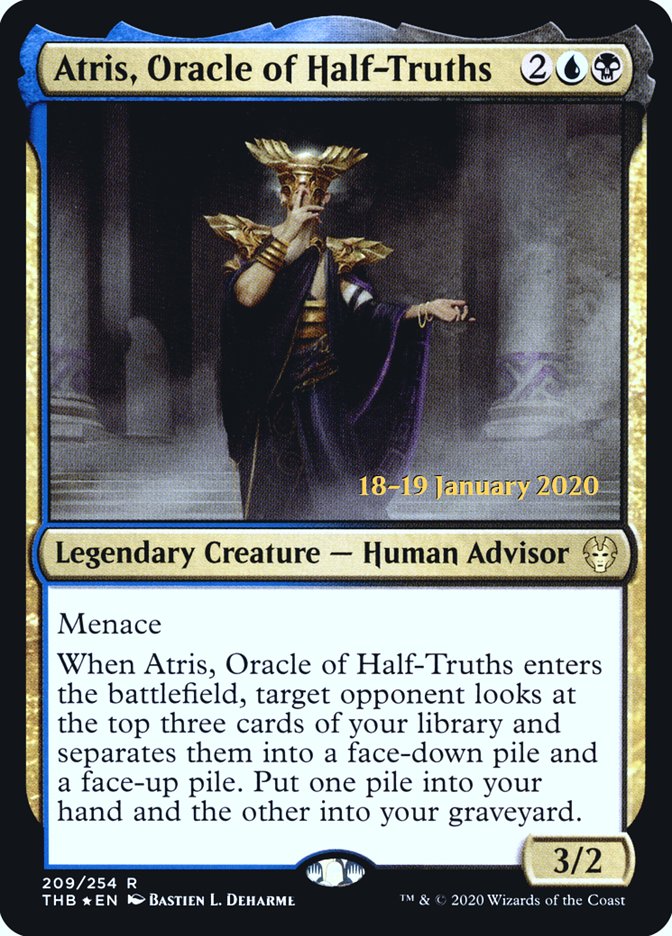Atris, Oracle of Half-Truths [Theros Beyond Death Prerelease Promos] MTG Single Magic: The Gathering | Red Claw Gaming