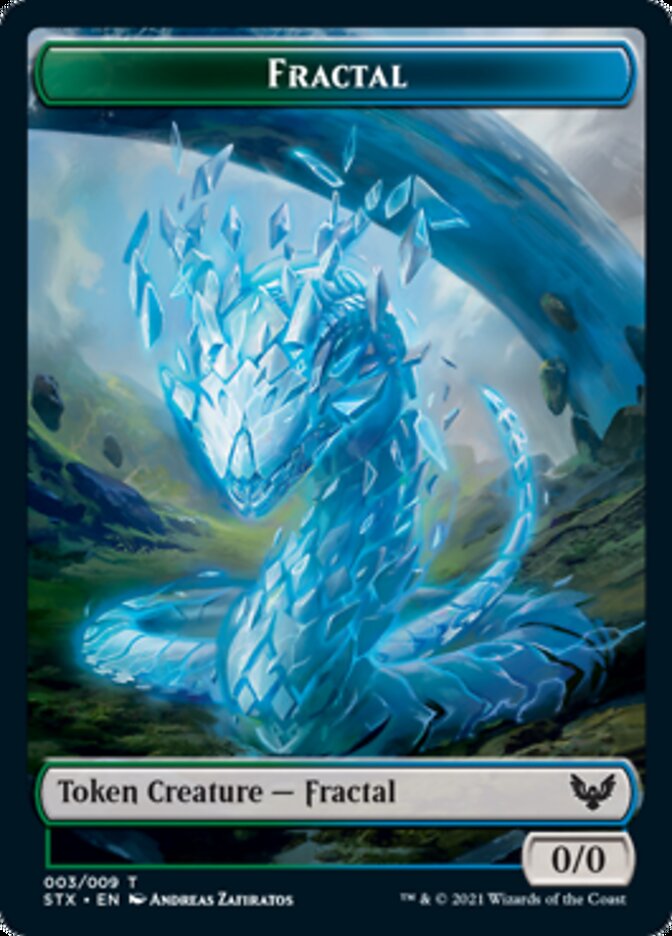 Fractal // Avatar Double-Sided Token [Strixhaven: School of Mages Tokens] MTG Single Magic: The Gathering | Red Claw Gaming