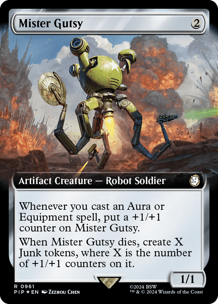 Mister Gutsy (Extended Art) (Surge Foil) [Fallout] MTG Single Magic: The Gathering | Red Claw Gaming