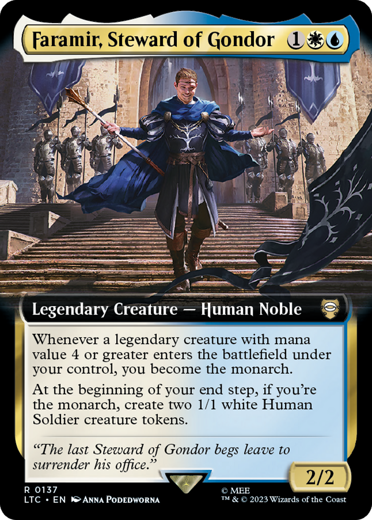Faramir, Steward of Gondor (Extended Art) [The Lord of the Rings: Tales of Middle-Earth Commander] MTG Single Magic: The Gathering | Red Claw Gaming