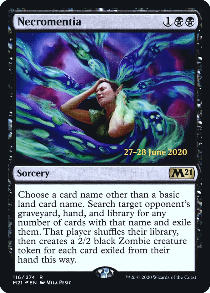 Necromentia [Core Set 2021 Prerelease Promos] MTG Single Magic: The Gathering | Red Claw Gaming