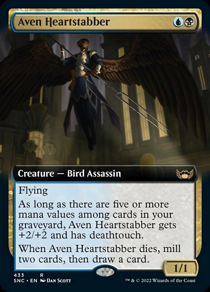 Aven Heartstabber (Extended Art) [Streets of New Capenna] MTG Single Magic: The Gathering | Red Claw Gaming
