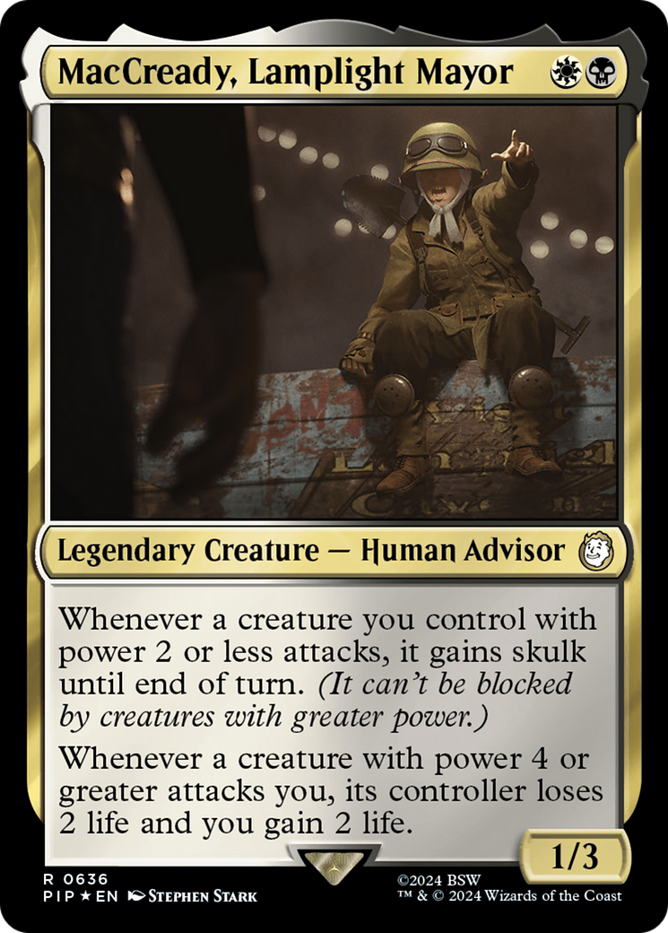 MacCready, Lamplight Mayor (Surge Foil) [Fallout] MTG Single Magic: The Gathering    | Red Claw Gaming