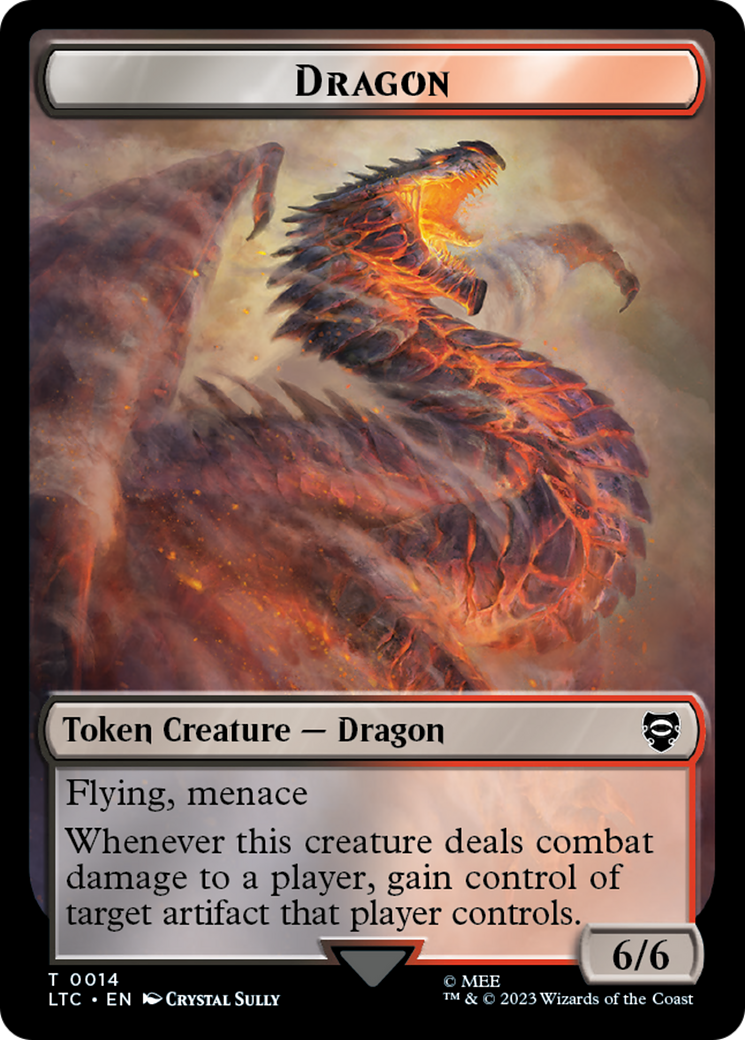 Dragon // Wraith Double-Sided Token [The Lord of the Rings: Tales of Middle-Earth Commander Tokens] MTG Single Magic: The Gathering | Red Claw Gaming