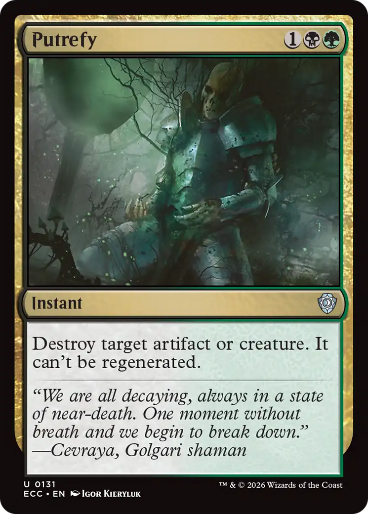 Putrefy [Lorwyn Eclipsed Commander] MTG Single Magic: The Gathering | Red Claw Gaming