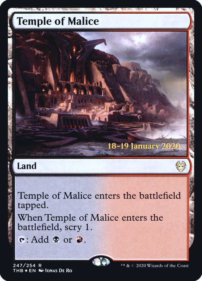 Temple of Malice [Theros Beyond Death Prerelease Promos] MTG Single Magic: The Gathering | Red Claw Gaming