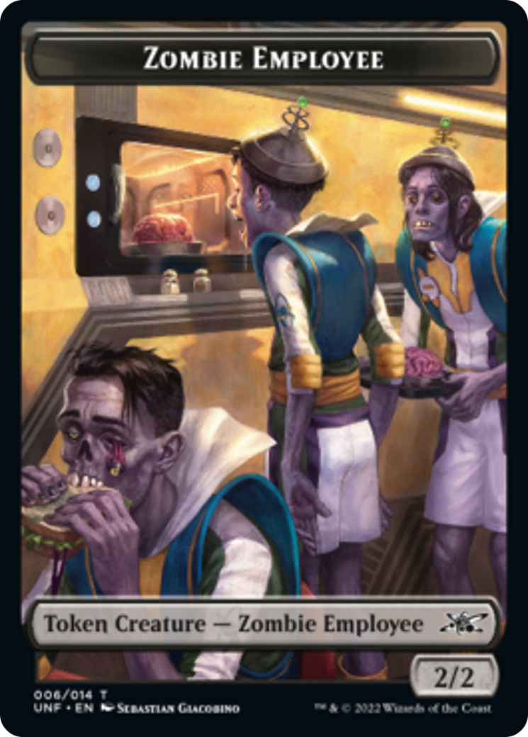 Zombie Employee // Food (010) Double-Sided Token [Unfinity Tokens] MTG Single Magic: The Gathering | Red Claw Gaming