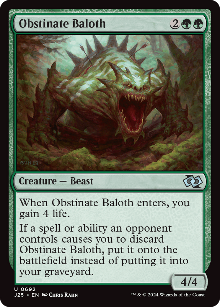 Obstinate Baloth [Foundations Jumpstart] MTG Single Magic: The Gathering | Red Claw Gaming